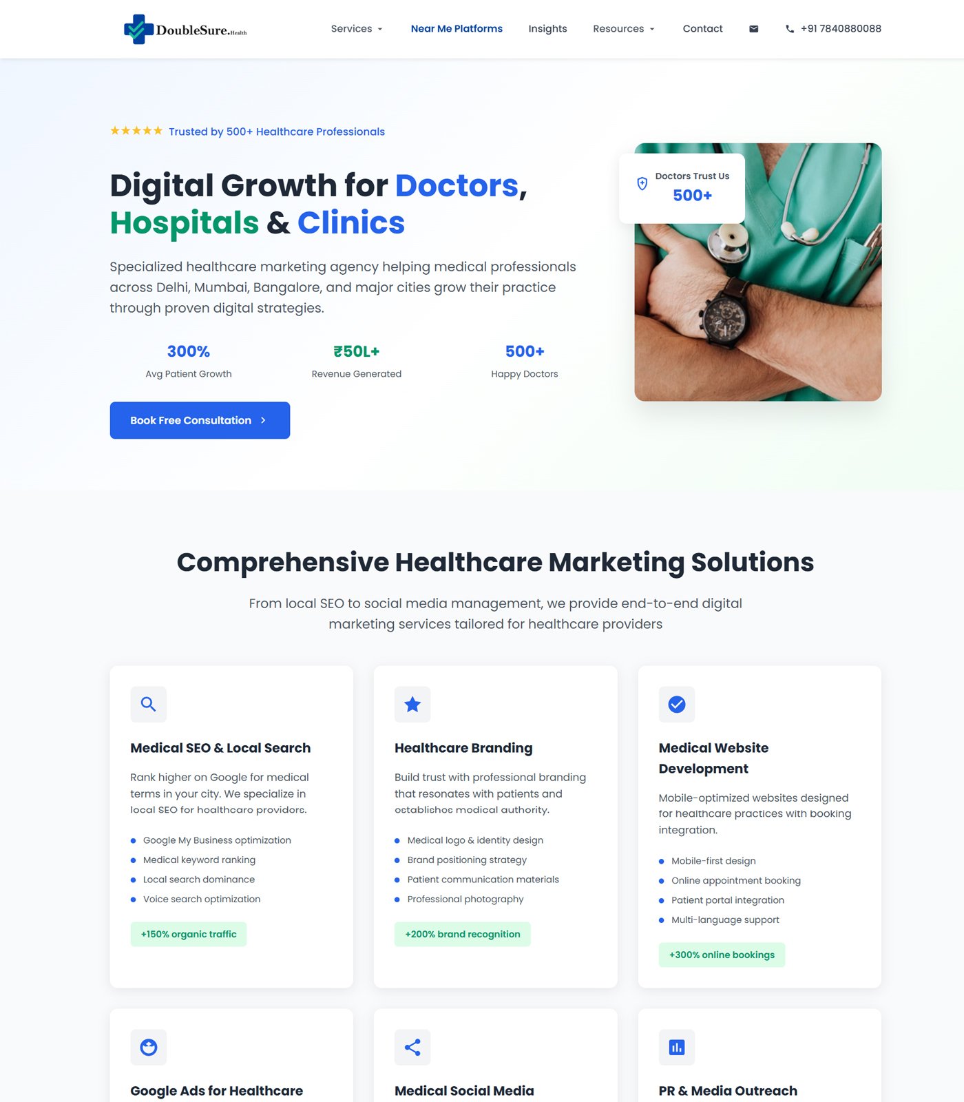 DoubleSure Health — medical website built by DoubleSure